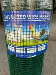 Yeşil Pvc Kaplamalı Puntalı Tel 12MM x 12MM Göz Arası 0,90MM Kalınlık, 100CM Yüksekliğinde 15mt